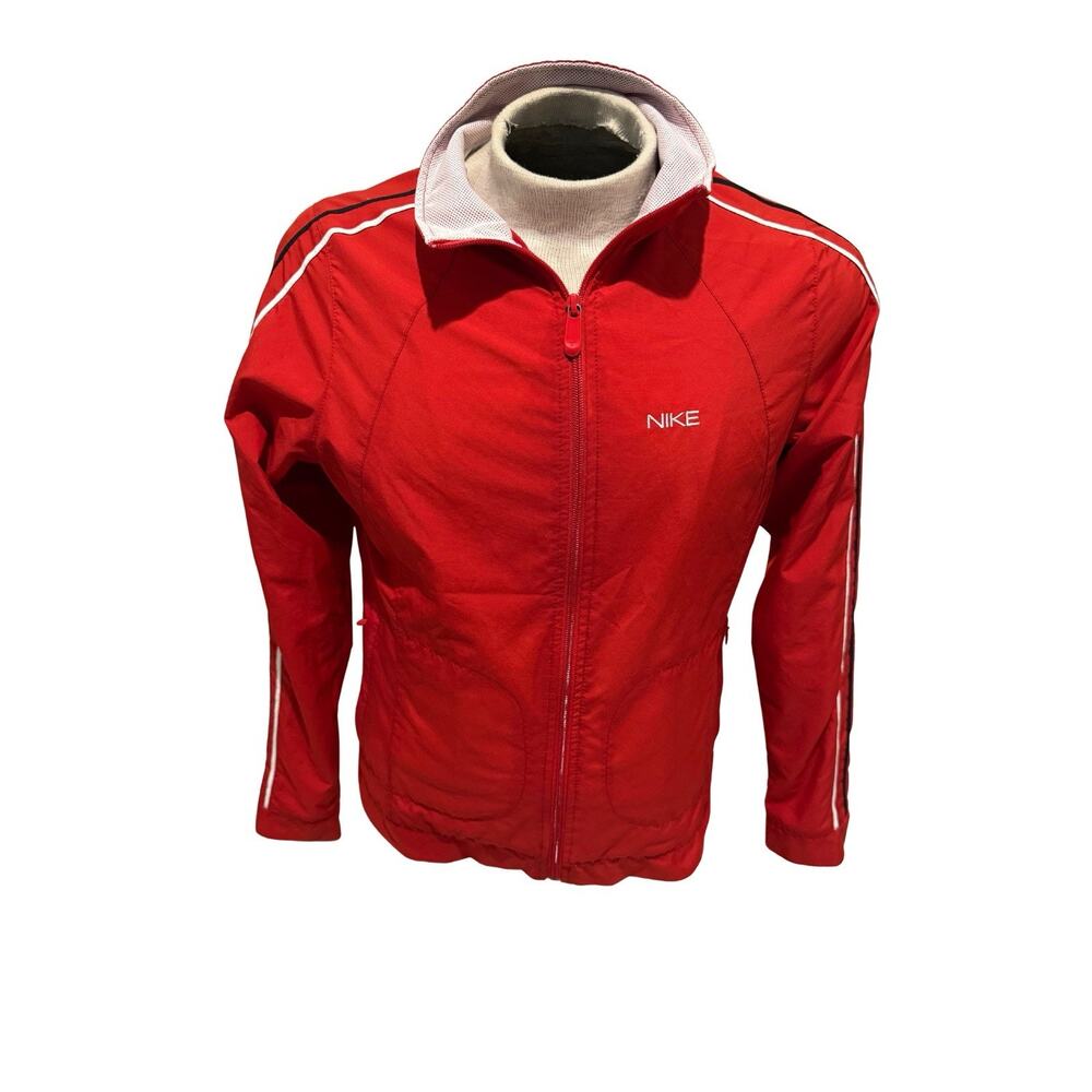 Vintage Y2K Nike Track Jacket Red White Black Stripe Full Zip Women M Malaysia